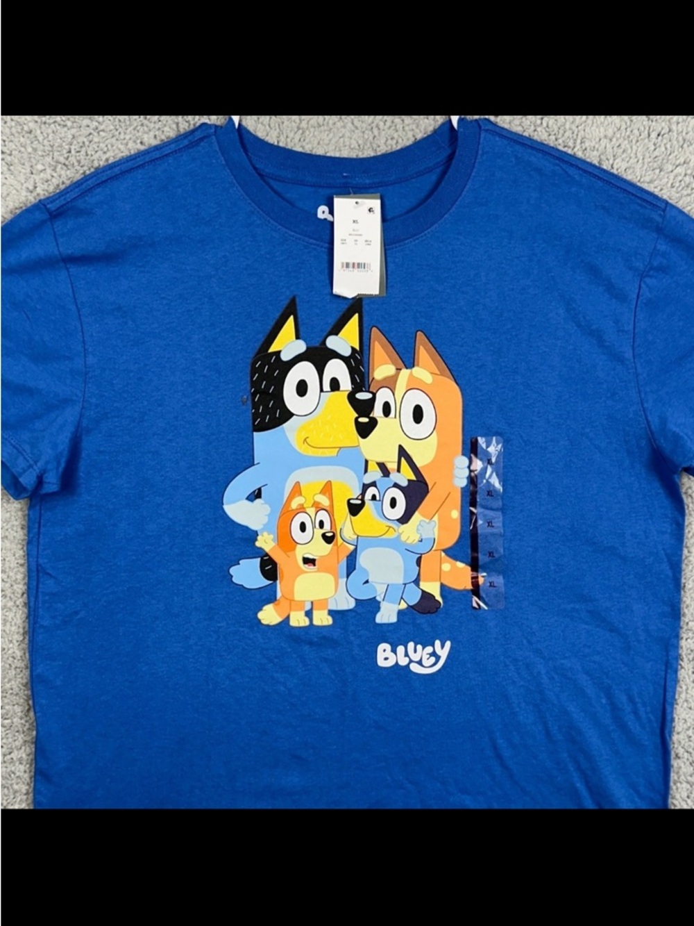 NEW Bluey Family Graphic Tee - Royal Blue Short Sleeve